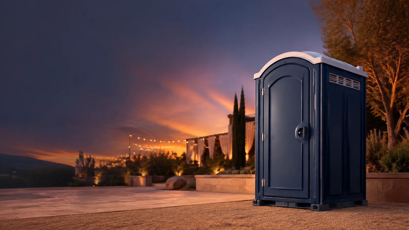 Portable restroom shown for rental planning in Wheat Ridge, CO